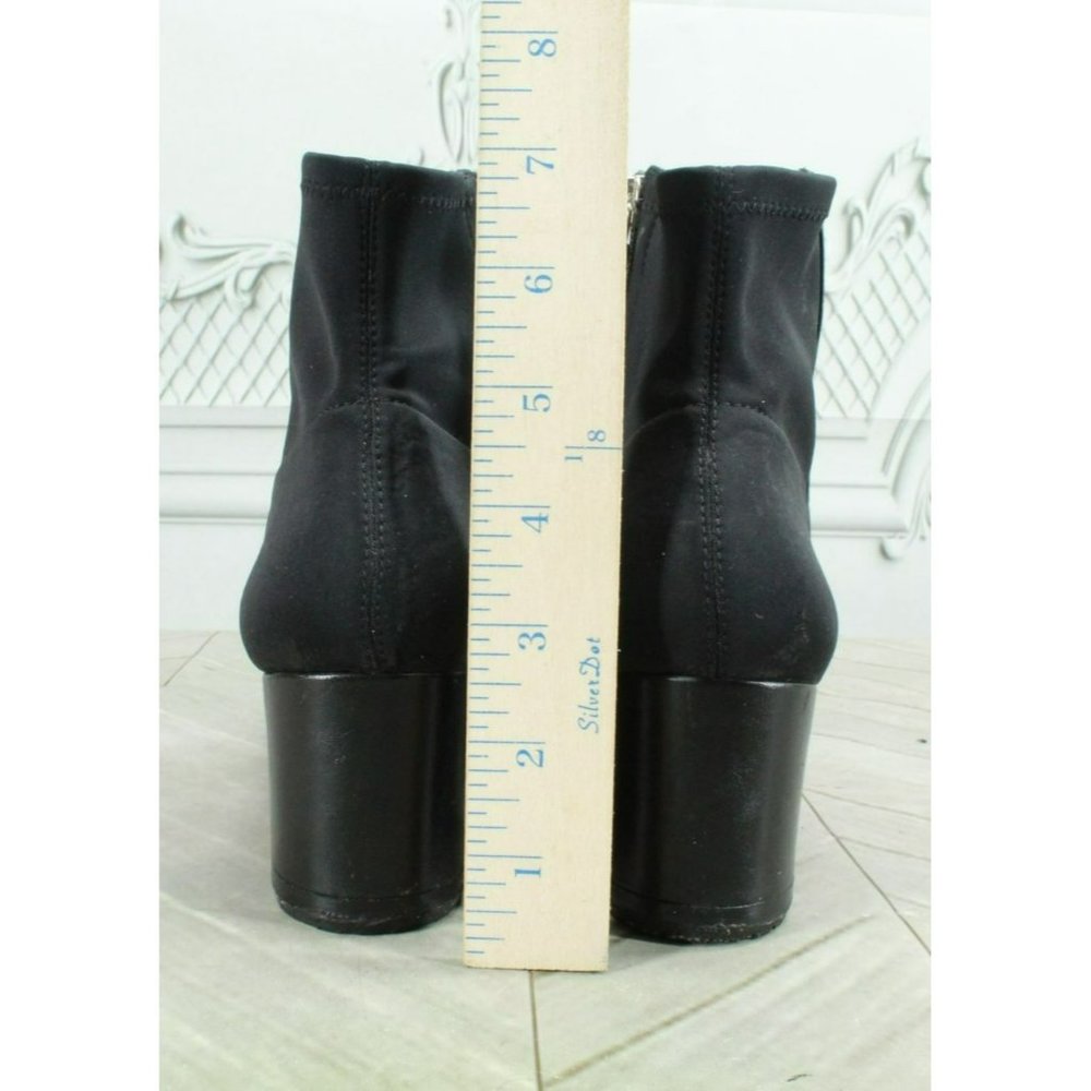 Vero Cuoio Black Leather Side Zipper Ankle Heeled Boots Size 6.5 M - Picture 6 of 10